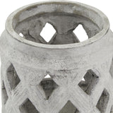 Stone Lattice Lantern Candle Holder – Beige