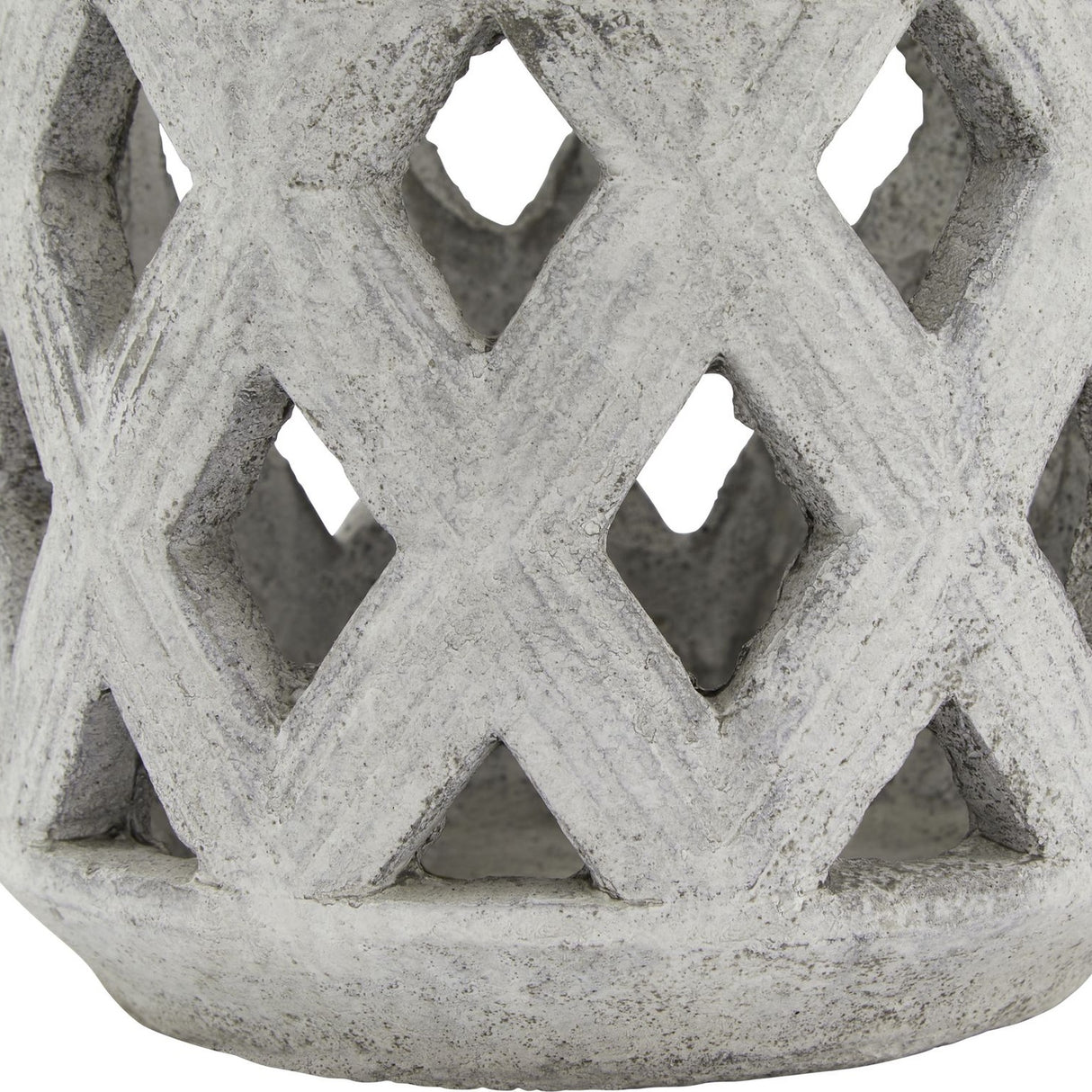 Stone Lattice Lantern Candle Holder – Beige
