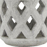 Stone Lattice Lantern Candle Holder – Beige