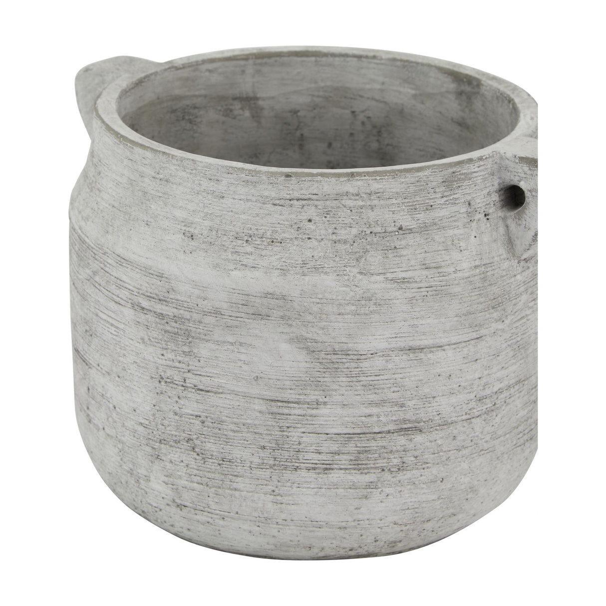 Hill Interiors Stone Hydria ceramic vase in beige with a rounded body, small side handles and matte stone-like finish, shown on a white background.
