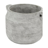 Hill Interiors Stone Hydria ceramic vase in beige with a rounded body, small side handles and matte stone-like finish, shown on a white background.