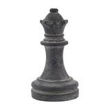 Hill Interiors Grey Queen Chess Piece in ceramic with a smooth grey finish and crowned silhouette on a rounded base, shown against a plain white background.