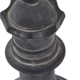 Close-up of the Hill Interiors Grey Queen Chess Piece showing the ceramic crown detail and ridged collar in a smooth grey finish.