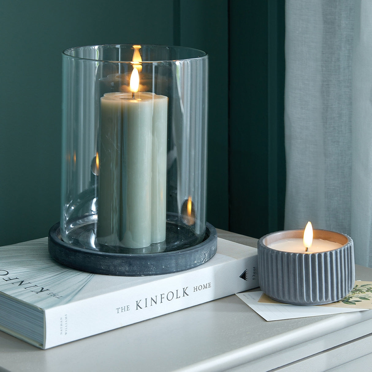 Large Hurricane Lantern - Grey