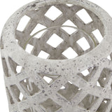 Stone Effect Hurricane Lantern – Beige