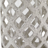 Stone Effect Hurricane Lantern – Beige