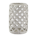 Large Stone Effect Hurricane Lantern – Beige