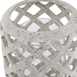 Large Stone Effect Hurricane Lantern – Beige
