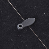 Close-up of the black metal hanging tab and mounting hole on the reverse of the Hill Interiors Woven Photo Frame in grey.
