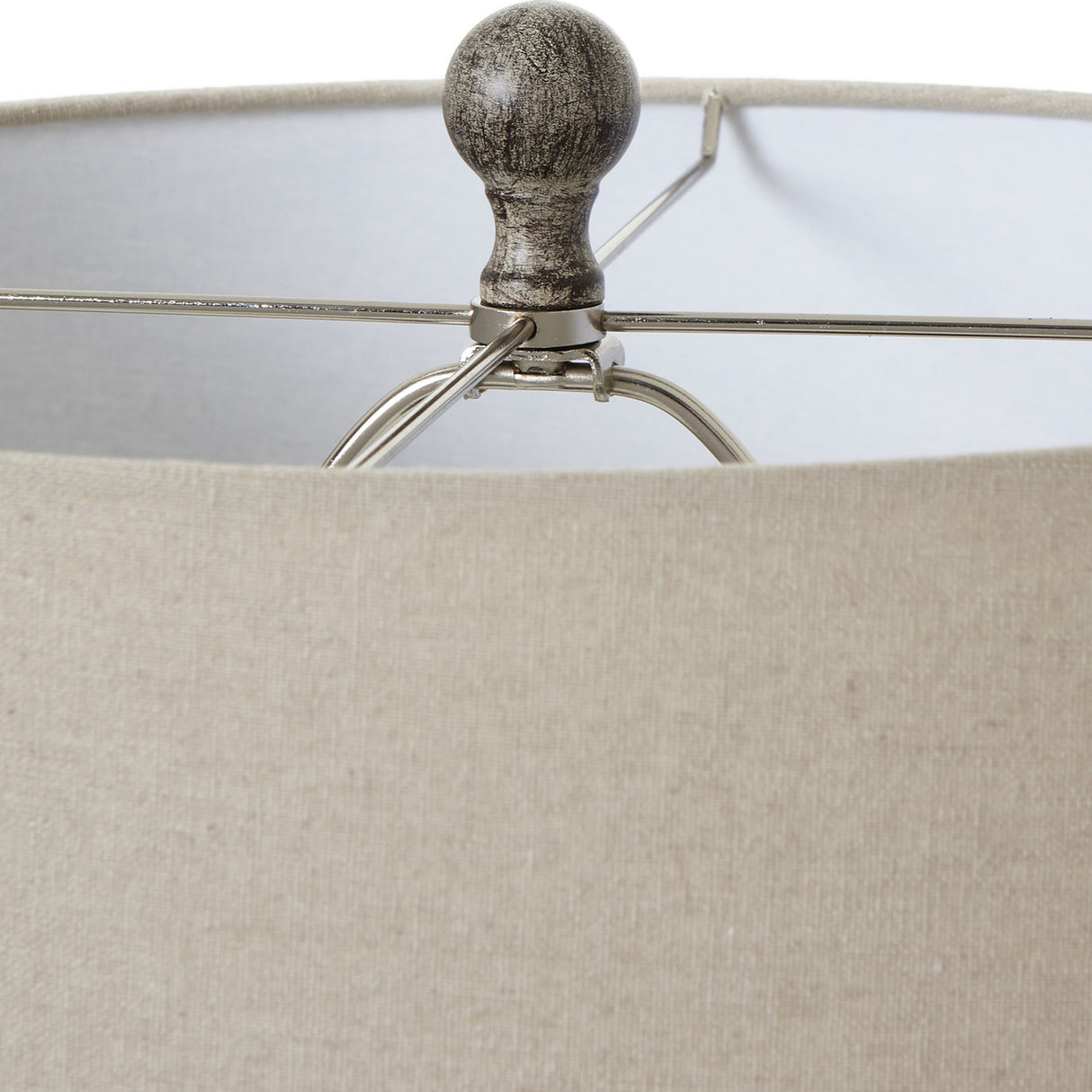 Ochre Textured Table Lamp with Linen Shade – Brown