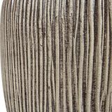Ochre Textured Table Lamp with Linen Shade – Brown