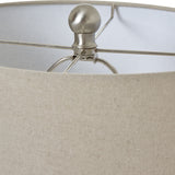 Ceramic Ginger Jar Table Lamp with Linen Shade – White