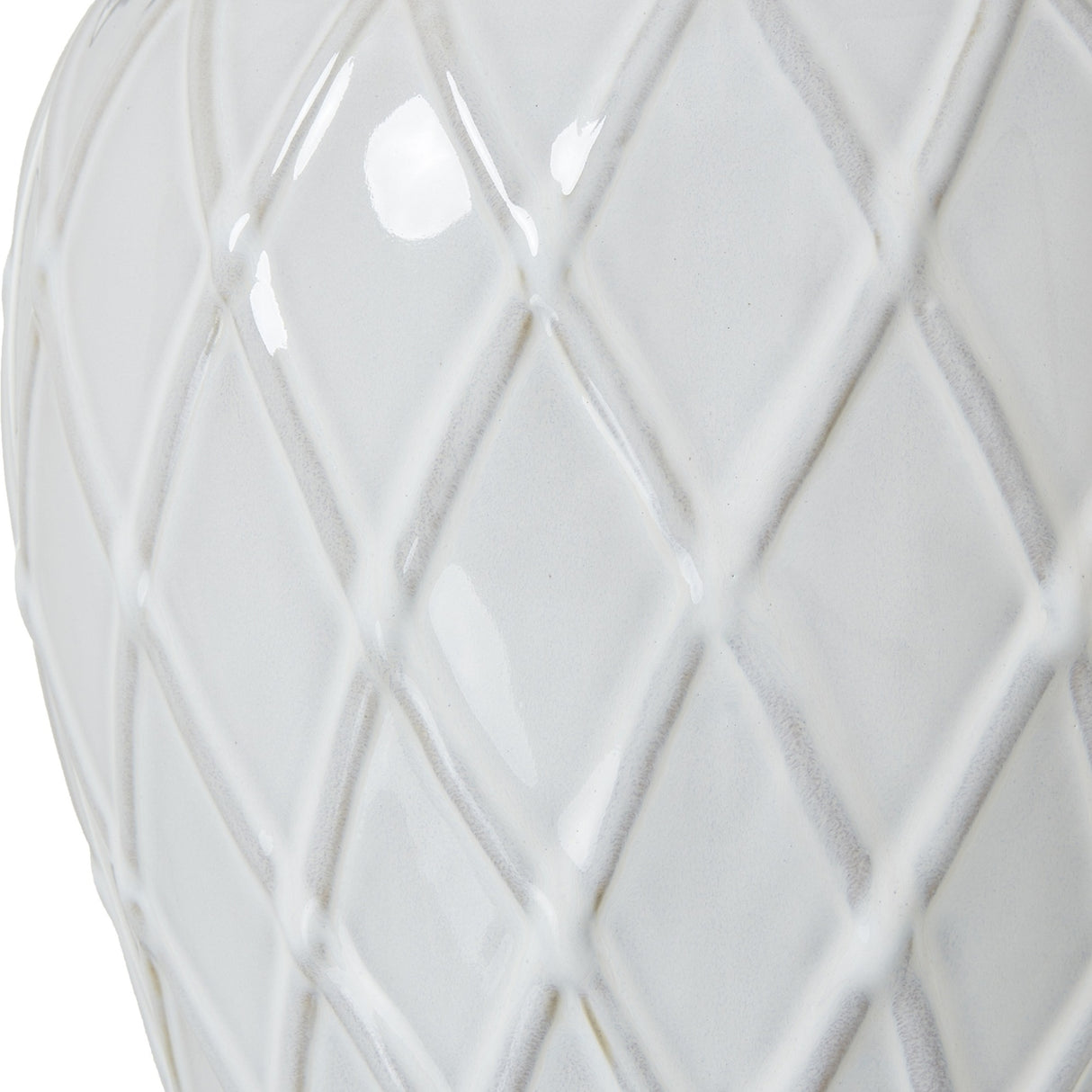 Ceramic Ginger Jar Table Lamp with Linen Shade – White