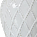 Ceramic Ginger Jar Table Lamp with Linen Shade – White