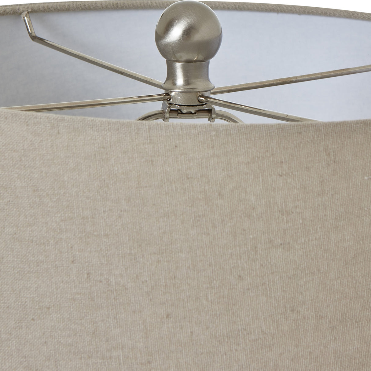 Ceramic Pot Table Lamp with Linen Shade – White