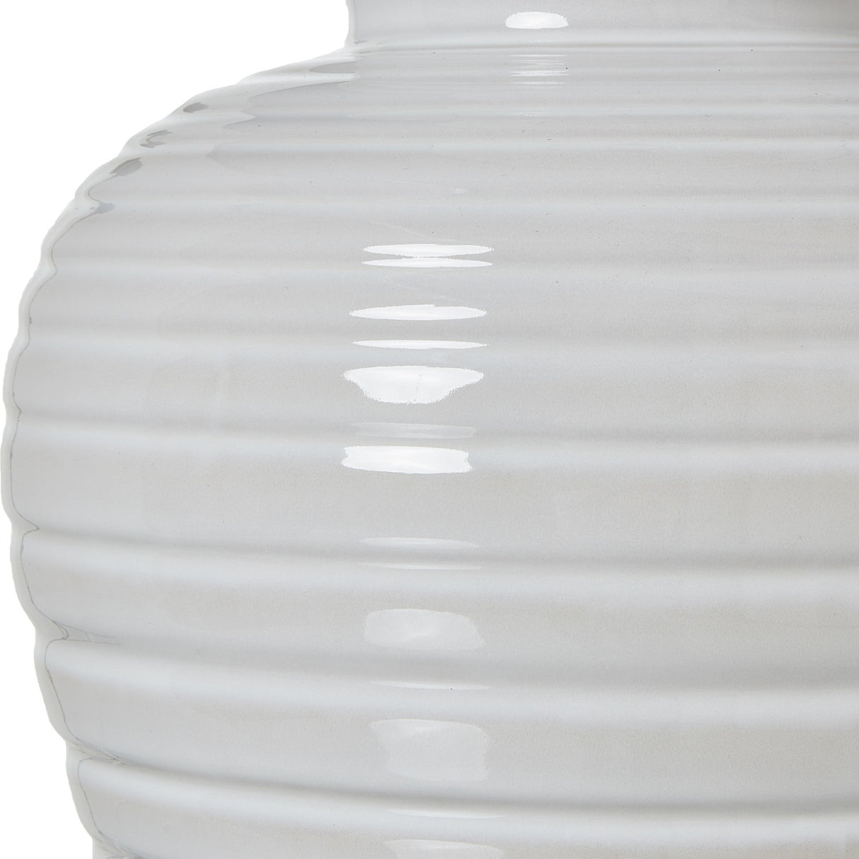 Ceramic Pot Table Lamp with Linen Shade – White