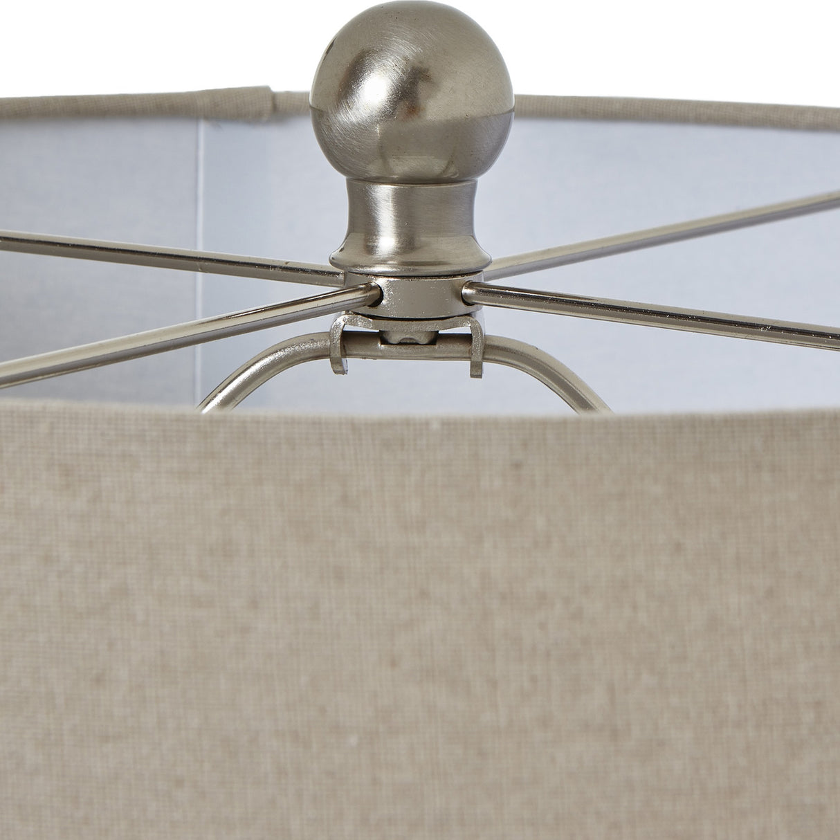 Squat Beaded Ceramic Table Lamp with Linen Shade – White