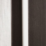 Close-up detail of the Hill Interiors Extra Large Painting on Linen showing the natural woven linen surface set against the solid brown wood frame edge.