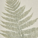 Close-up of Hill Interiors Bracken Botanical Print showing muted green fern fronds printed on textured cream paper.