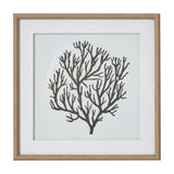 Coral Art Mounted in Beaded Frame – Orange