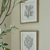Coral Art Mounted in Beaded Frame – Orange