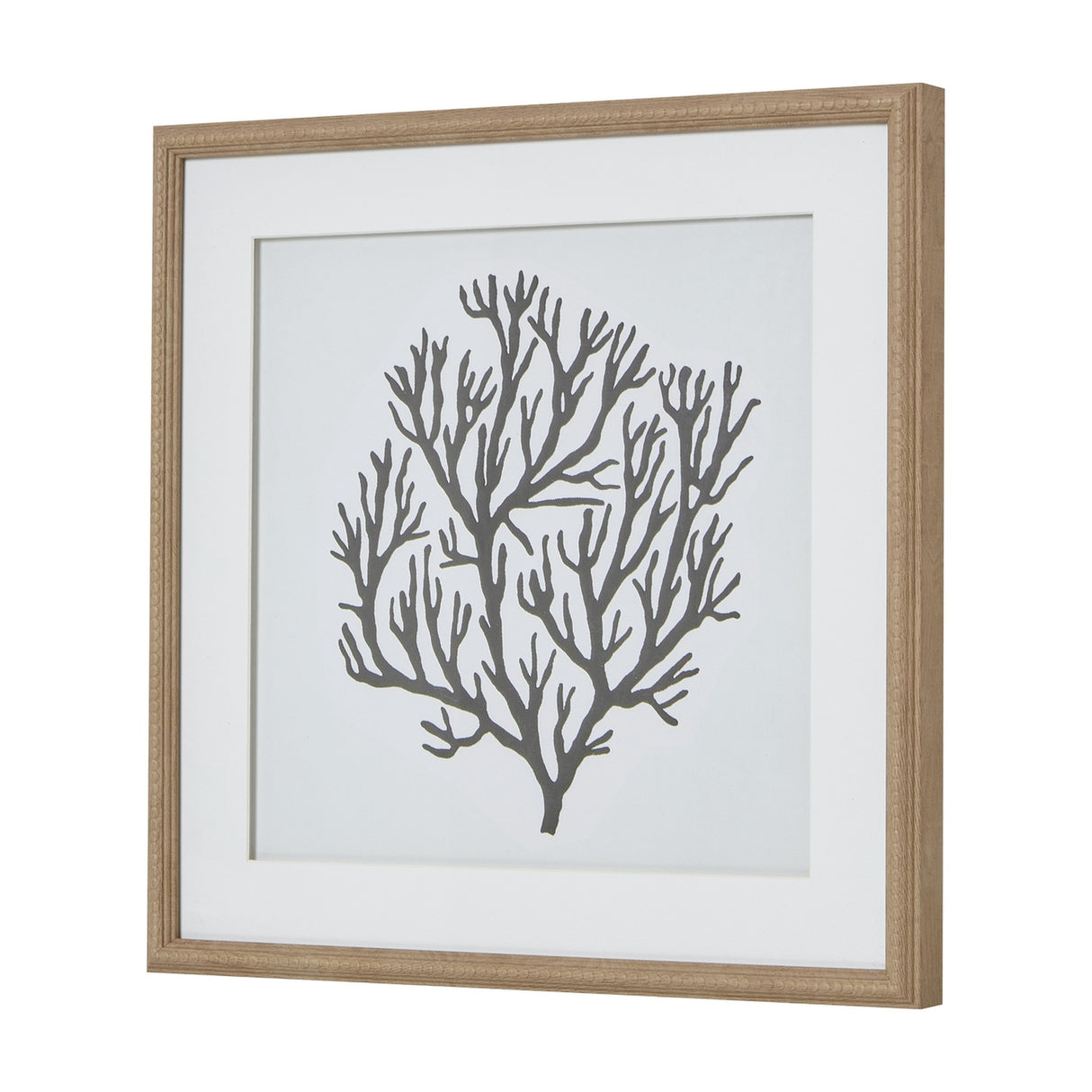 Coral Art Mounted in Beaded Frame – Orange
