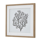 Coral Art Mounted in Beaded Frame – Orange