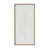 Large Quill White Feather Print in Beaded Frame – White