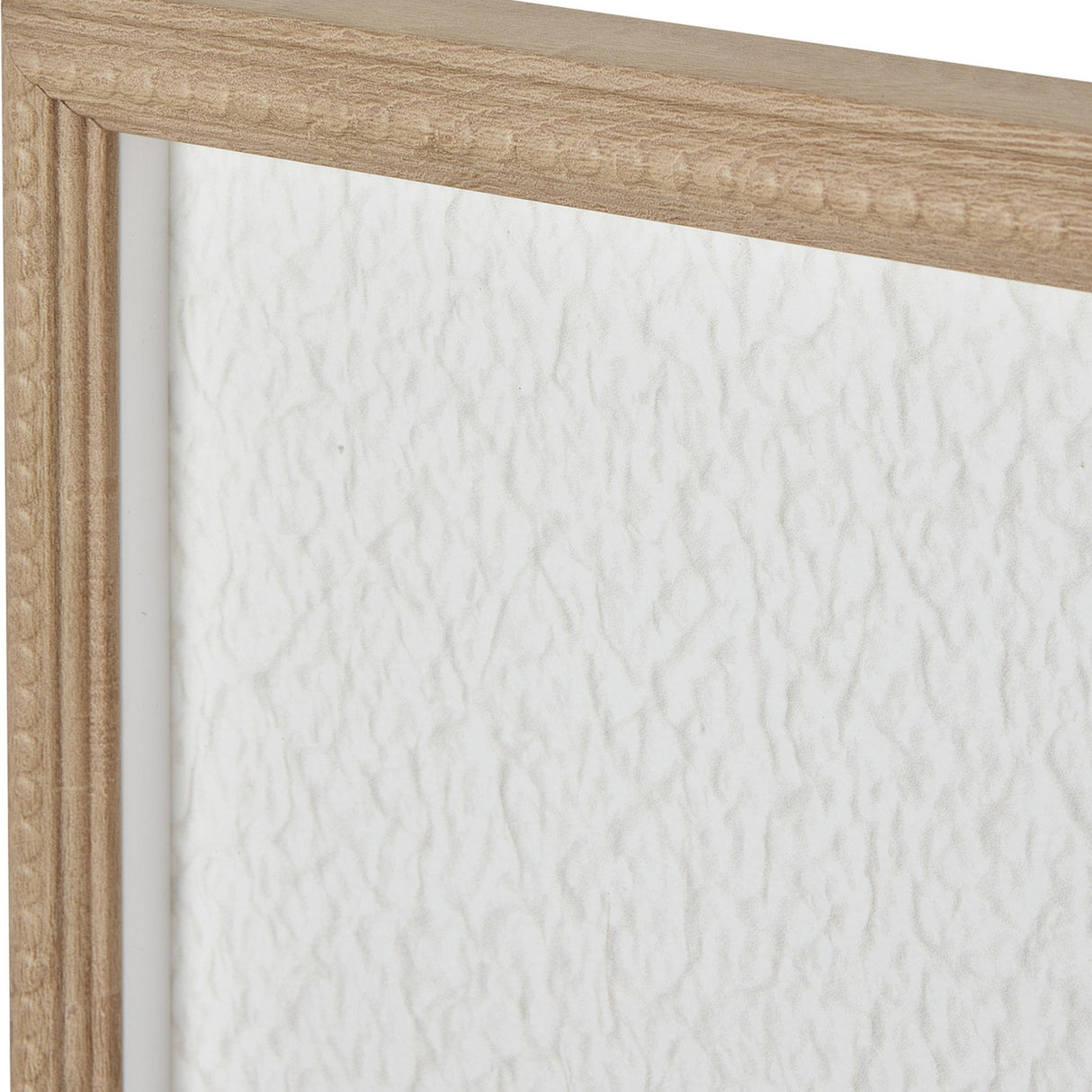 Large Quill White Feather Print in Beaded Frame – White