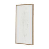Large Quill White Feather Print in Beaded Frame – White