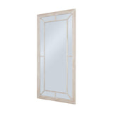 Hill Interiors large washed wood framed window mirror in soft brown, with glazing bars dividing the glass into panels, shown against a plain background.