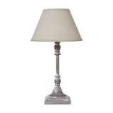 Stem Table Lamp with Linen Shade – White