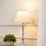Stem Table Lamp with Linen Shade – White