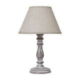 Column Table Lamp With Linen Shade – White