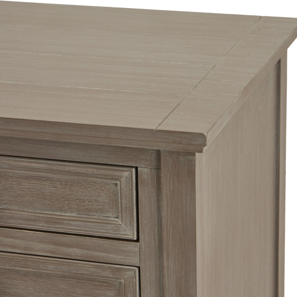 Wooden Three-Drawer Bedside Table – Grey
