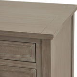 Wooden Three-Drawer Bedside Table – Grey