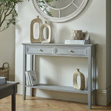 Wooden Large Two-Drawer Console Table – Grey