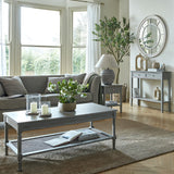 Wooden Large Two-Drawer Console Table – Grey