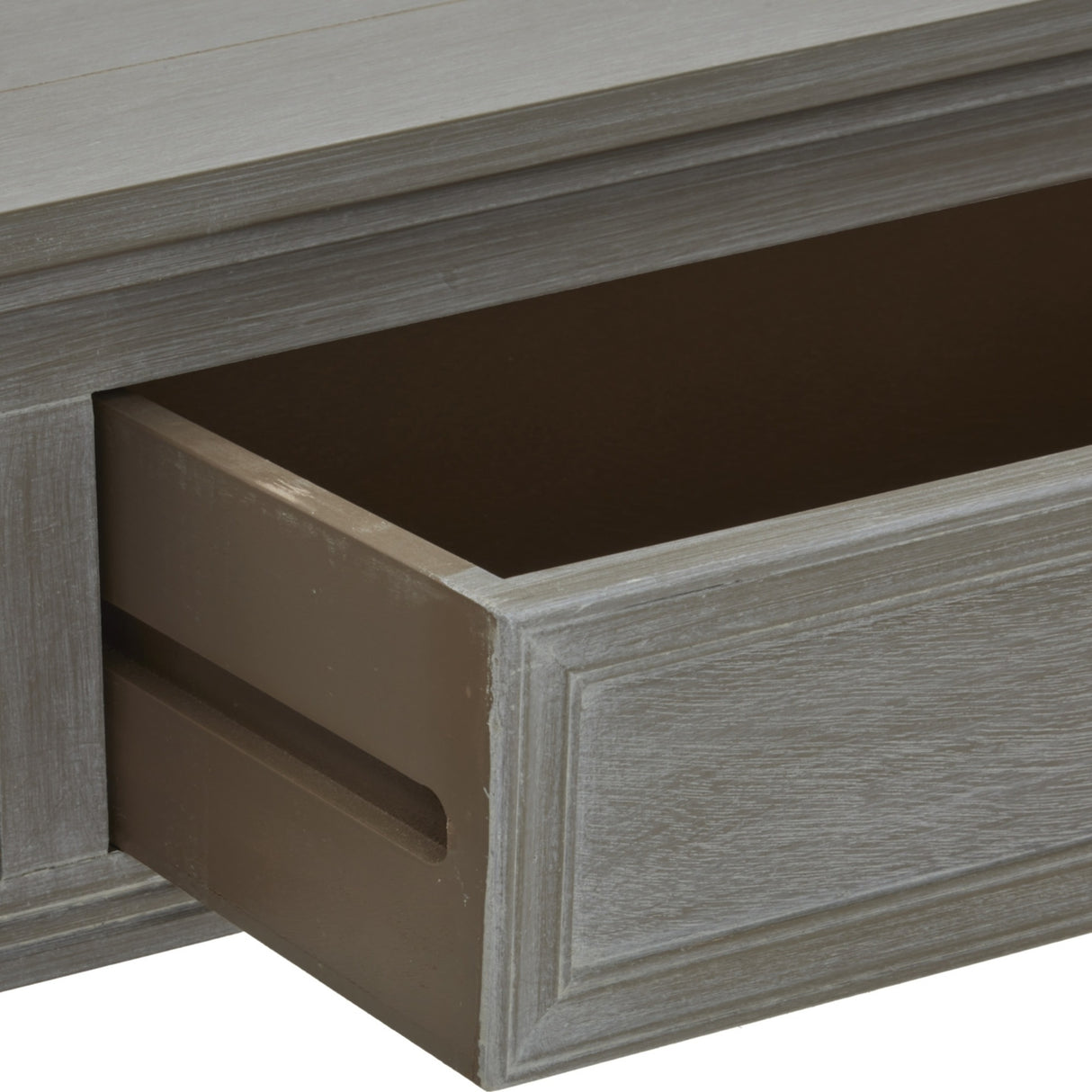 Wooden Large Two-Drawer Console Table – Grey