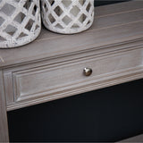 Wooden Large Two-Drawer Console Table – Grey