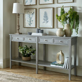 Wooden Four-Drawer Console Table – Grey