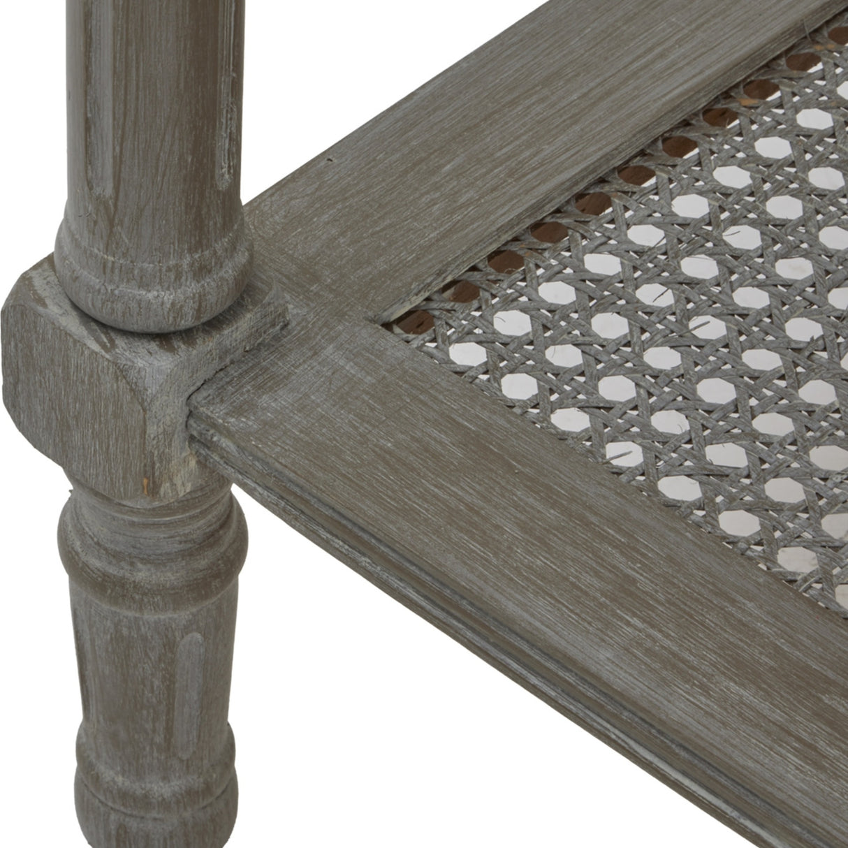 Rattan Side Table – Grey