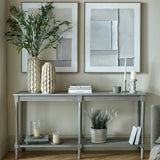 Large Rattan Console Table – Grey