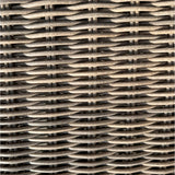 Close-up of the beige woven rattan weave on the Hill Interiors Large Outdoor Corner Sofa and Coffee Table Set.