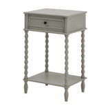 Wooden Bobbin-Leg Side Table – Grey