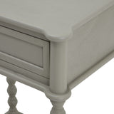 Wooden Bobbin-Leg Side Table – Grey