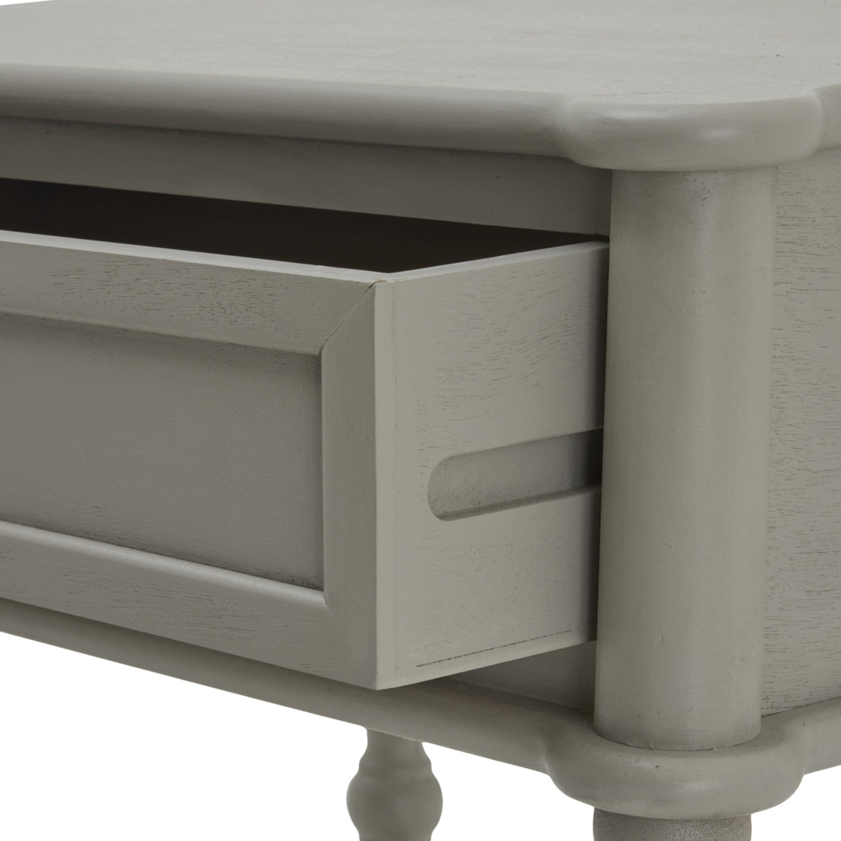 Wooden Bobbin-Leg Side Table – Grey