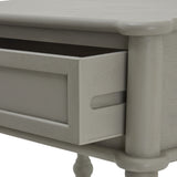 Wooden Bobbin-Leg Side Table – Grey