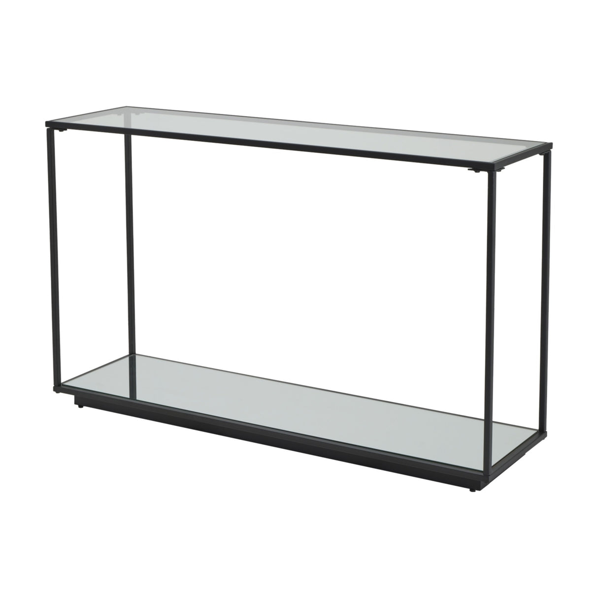 Harweld Black Framed Console Table with Glass Top