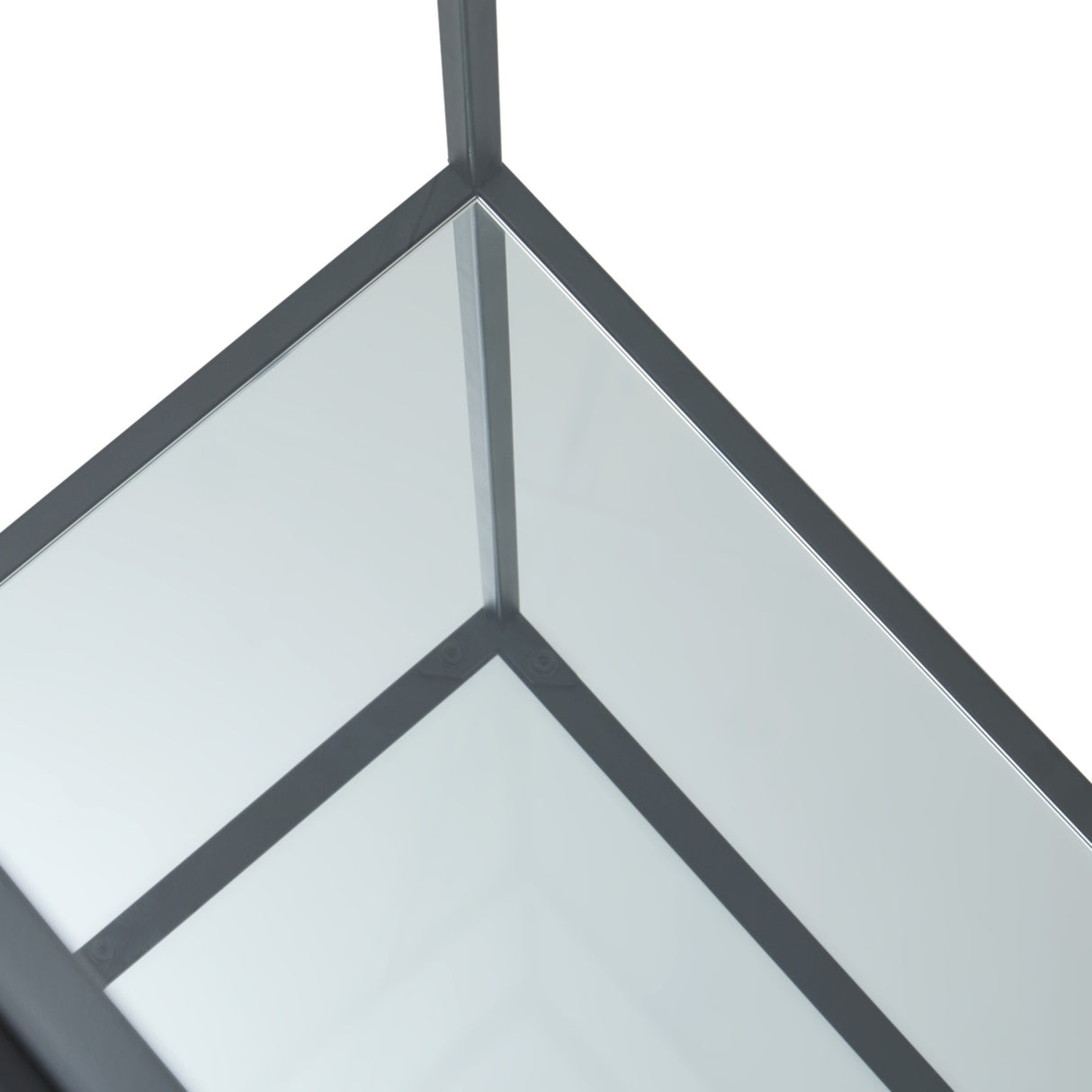 Harweld Black Framed Console Table with Glass Top